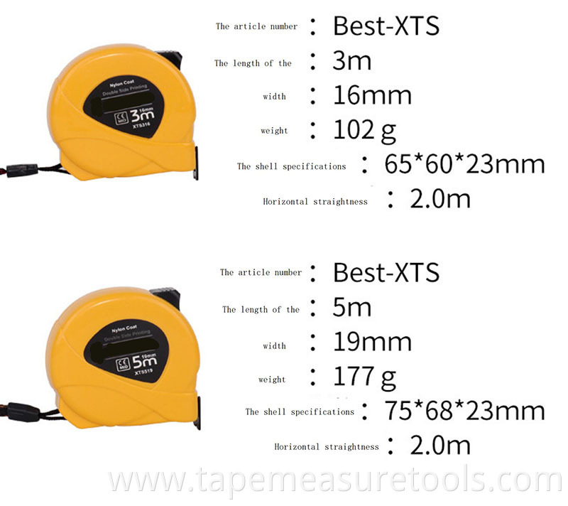 thicker blade retractable nylon coating blade retractable tape measure with logo custom